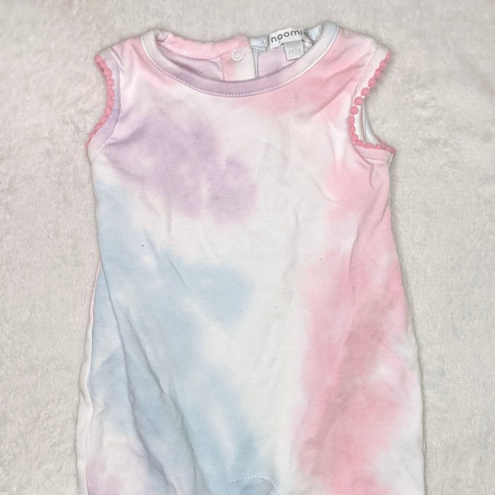 Baby Noomie Pastel Tie Dye PomPom Romper